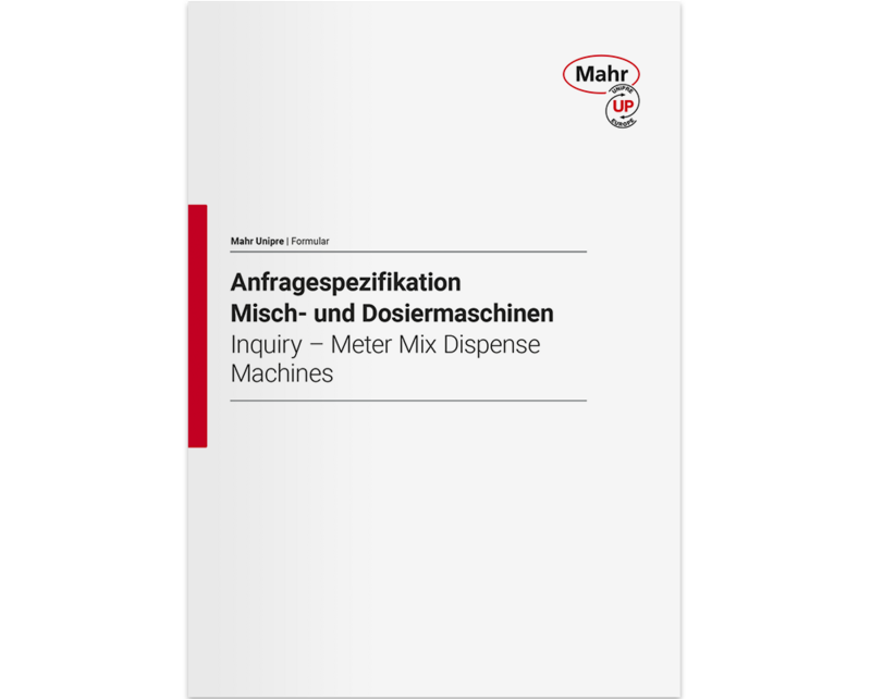 Broschüre Anfragespezifikation für Misch- und Dosiermaschinen