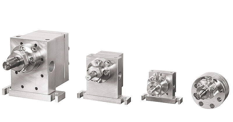 Picture of a group of gear metering pumps