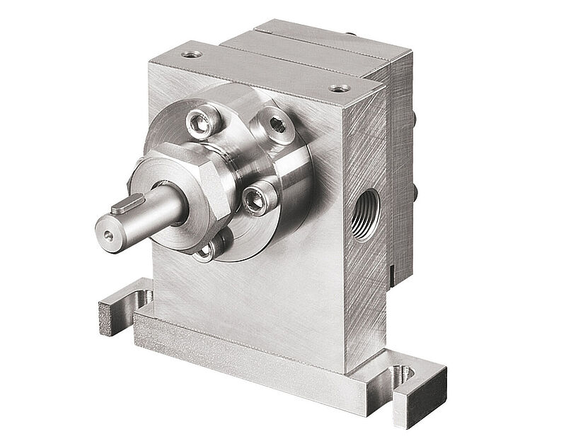 Gear metering pump S14 on white background